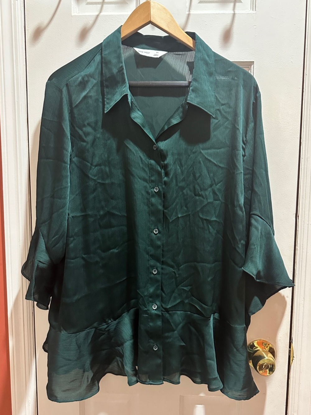 Nine West Emerald Green Blouse